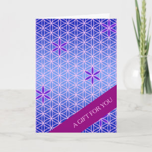 Carte FLEURS DE VIE - motif rose violet