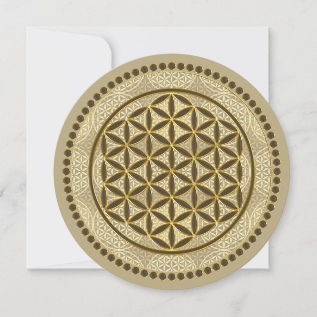 Carte FLEURS DE VIE - Symbole de géométrie sacrée Art 2 (Devant)