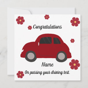 Carte Fleurs de voiture rouge conducteur fiche de félici