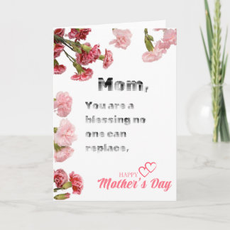 Carte Fleurs Décorées Maman est une Blessor Holiday Card