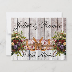 Carte Fleurs, Dentelles et fer à cheval, Mariage de ruba