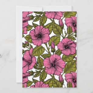 Carte Fleurs d'hibiscus roses