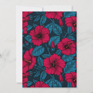 Carte Fleurs d'hibiscus rouges
