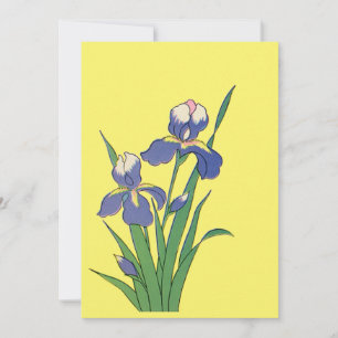 Carte Fleurs d'iris de jardin de printemps pourpre flora