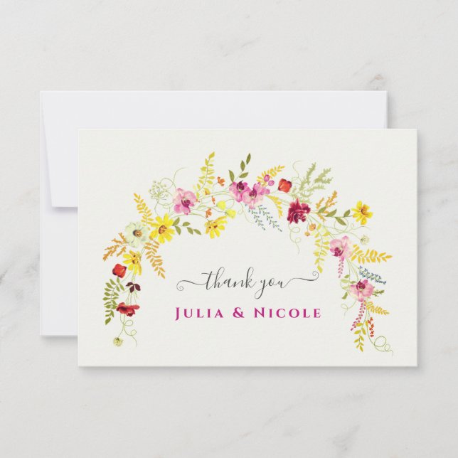 Carte Fleurs d'orchidées violettes roses Mariage de cour (Devant)