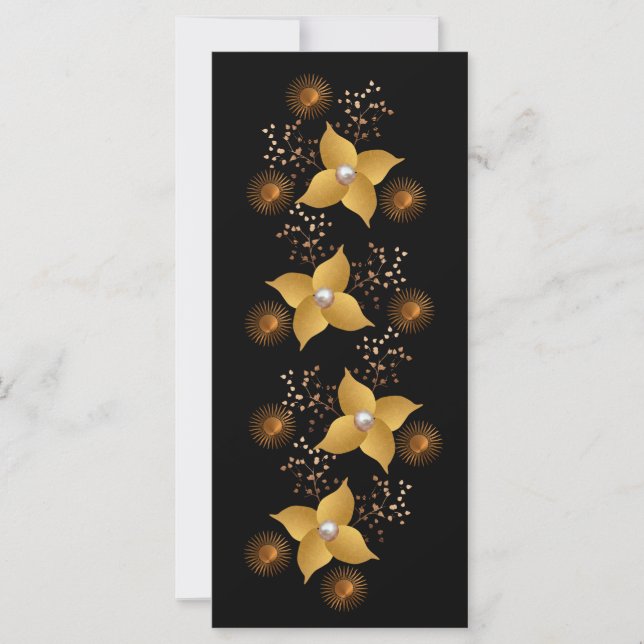 Carte Fleurs dorées  (Devant)