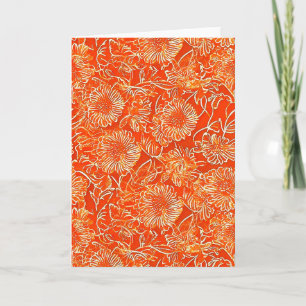 Carte Fleurs douces orange