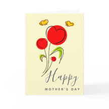 Fleurs du Coeur Rouge mignonnes Illustration Fête 