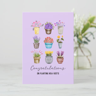 Carte Fleurs en pointillés Whimsical Félicitations Nouve