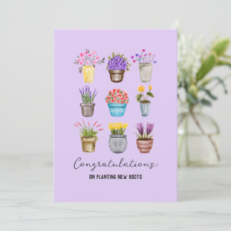 Carte Fleurs en pointillés Whimsical Félicitations Nouve