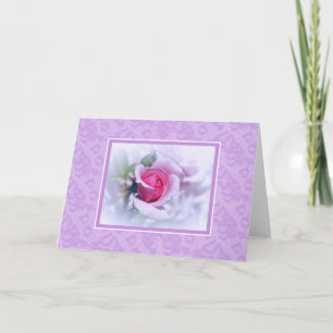 Carte Fleurs Et Dentelle Blank Note Card Jolie Rose