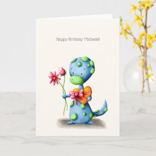 Carte Fleurs et Lizard au chocolat Anniversaire personna