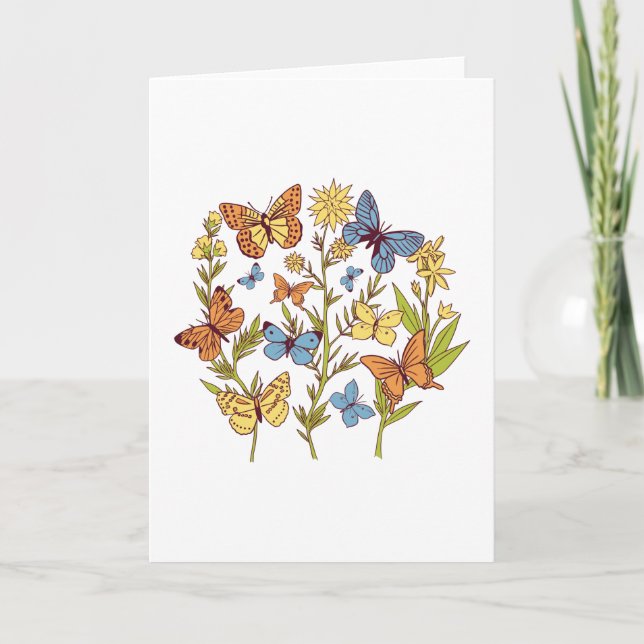 Carte Fleurs et papillons (Devant)