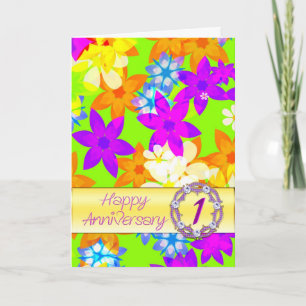 Carte Fleurs fabuleuses pour le 1er anniversaire d'un co