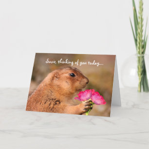 Carte Fleurs fermières de chien de prairie amusantes