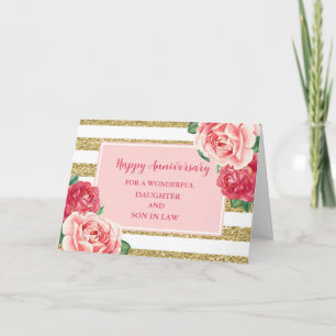 Carte Fleurs Fille et Fils en Droit Anniversaire Mariage