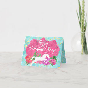 Carte Fleurs Filles Unicorne Saint Valentin