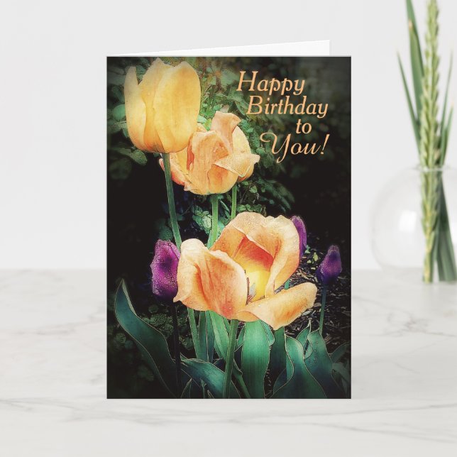 Carte Fleurs fraîches voeux d'anniversaire (Devant)
