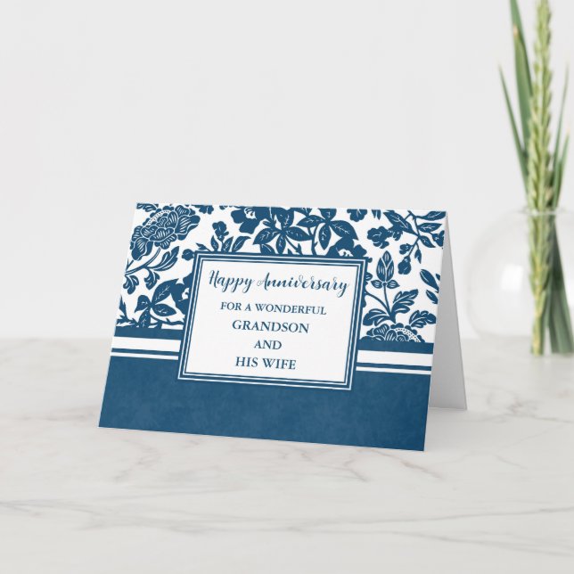 Carte Fleurs Grandson et son anniversaire de femme (Devant)