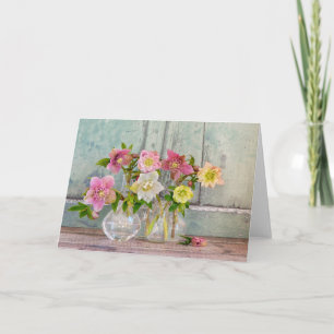 Carte Fleurs   Hellebores dans Vases