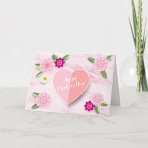 Carte Fleurs heureuses du jour de mère belles saluant