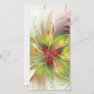 Carte Fleurs imaginaires fractales douces et tendres
