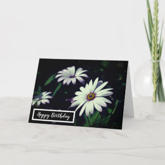 Carte Fleurs Jardin Blanc Adorable Joyeux Anniversaire