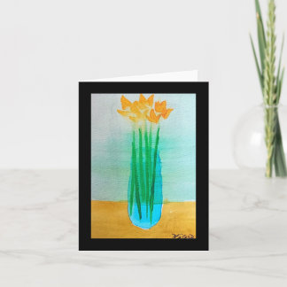 CARTE FLEURS JAUNES DANS UN VASE