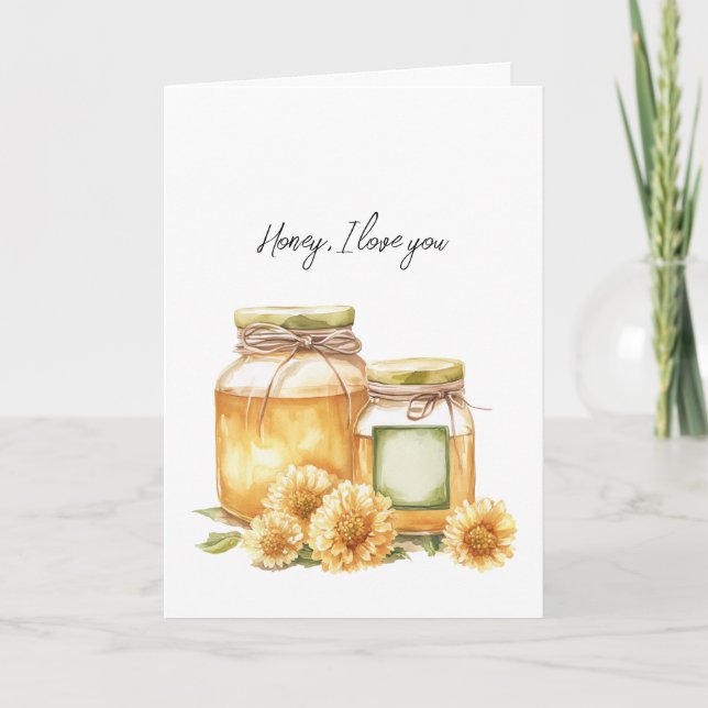 Carte Fleurs Jaunes de Miel Je t'aime (Devant)