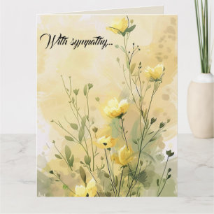 Carte Fleurs jaunes pliées Salutation