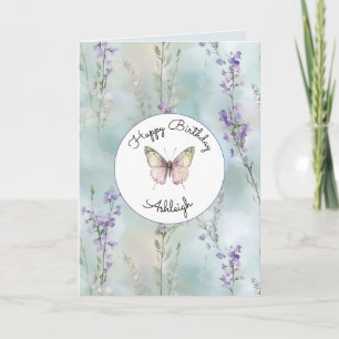Carte Fleurs Lavande Jolies Romantiques Anniversaire