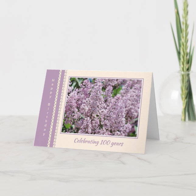 Carte Fleurs Lilac 100e anniversaire (Devant)