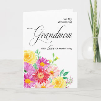 Carte Fleurs lumineuses pour grand-mère à l'occasion de 
