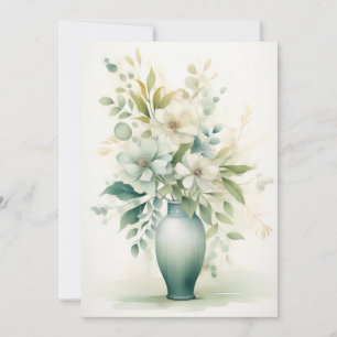 Carte Fleurs magnifiques dans un vase Hello plat