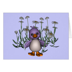 Carte Fleurs marguerites violettes