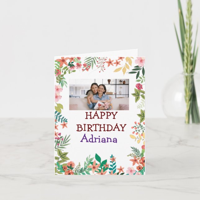 Carte Fleurs mignonnes Bonne fête des mères Photo (Devant)