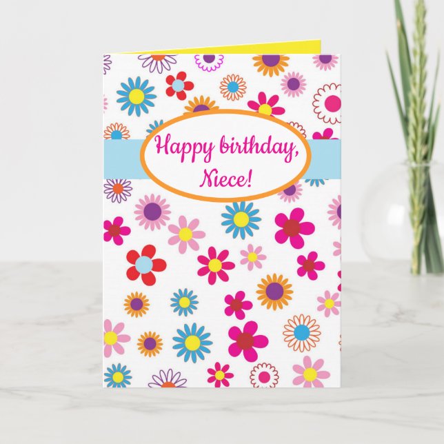Carte Fleurs modifiables Floral Anniversaire (Devant)