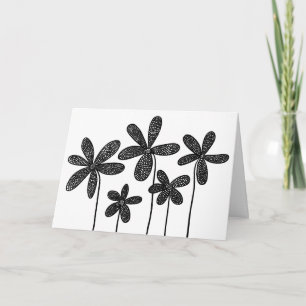 Carte Fleurs - Noir et Blanc