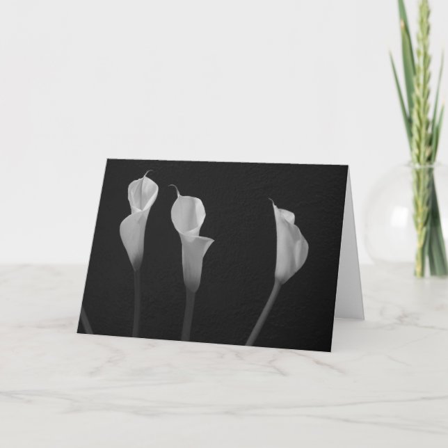 Carte Fleurs noires et blanches (Devant)