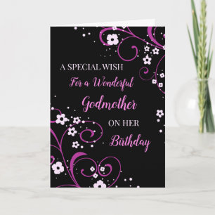 Carte Fleurs noires et violettes Godmère Anniversaire
