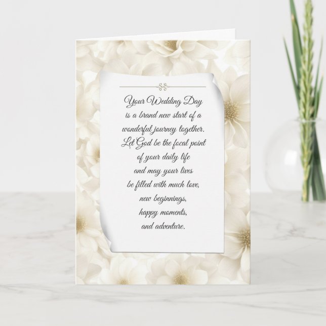Carte Fleurs nuptiales ivoires (Devant)