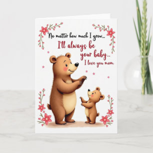 Carte Fleurs Ours Aiment Maman