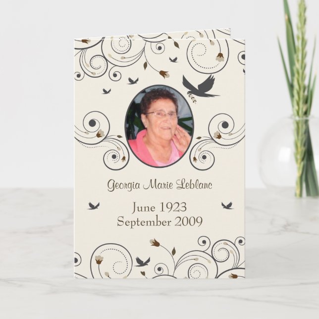Carte Fleurs personnalisées et filaments Mémorial Keepsa (Devant)