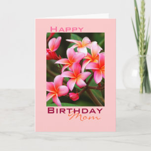 Carte Fleurs Plumeria rose, Anniversaire