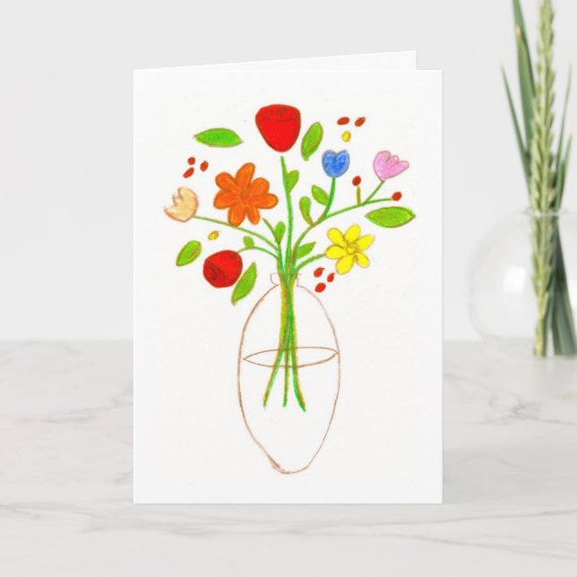 Carte fleurs pour la maman (Devant)
