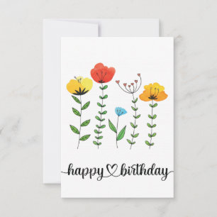 Carte Fleurs pour l'anniversaire Joyeux Anniversaire
