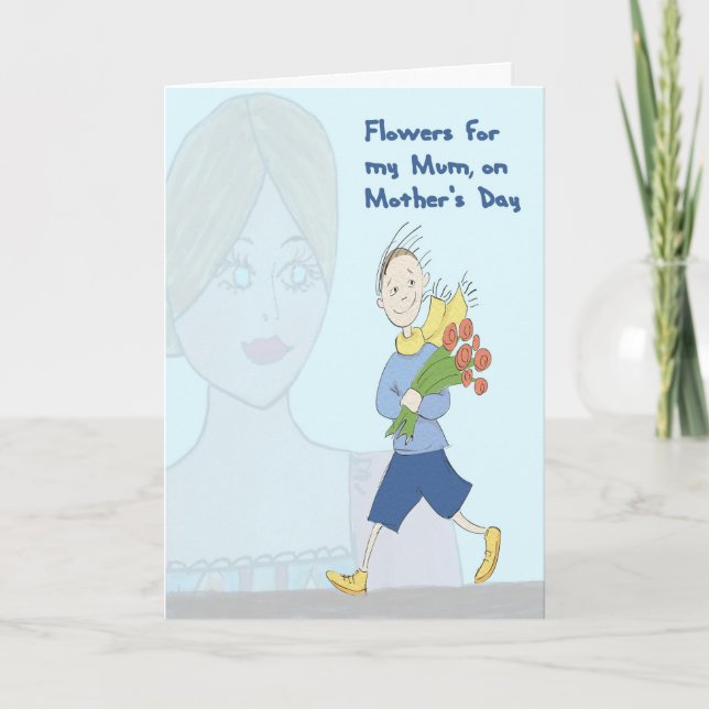 Carte Fleurs pour maman le jour de la fête des mères du  (Devant)