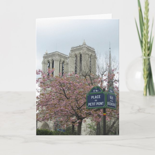 Carte Fleurs roses à Paris (Devant)