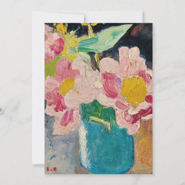 Carte Fleurs roses dans un vase bleu | Louis Valtat (Devant)