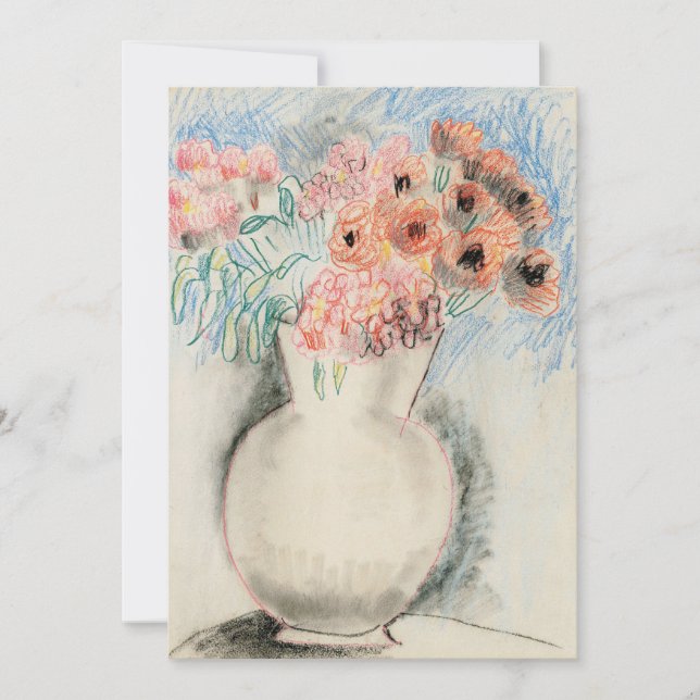 Carte Fleurs roses dans un vase | Christopher Wood (Devant)